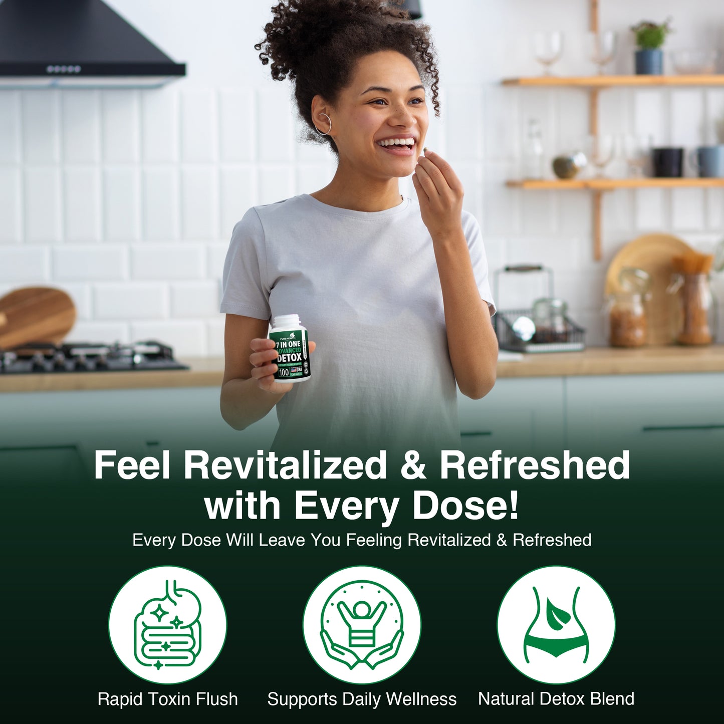 Extra Strength 7-in-ONE Advanced Formula - Full Body Cleanse - Detox & Liver Cleanse - Detox & Liver Repair, All Natural Toxins Remover, Healthy Cleansing Support for Liver (100 Count Pack of 1)