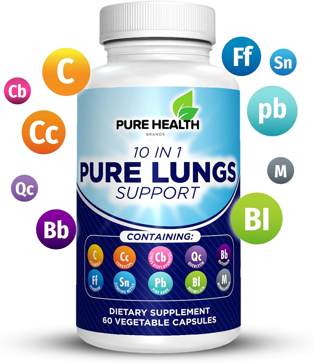 10 in 1 - Lung Detox & Cleanse for Smokers - Quit Smoking Aid - All-Natural Detox for Smokers, Promoting Clear Lungs & Lung Support - Vegan Supplement for Lung Detox; Supports Respiratory Health