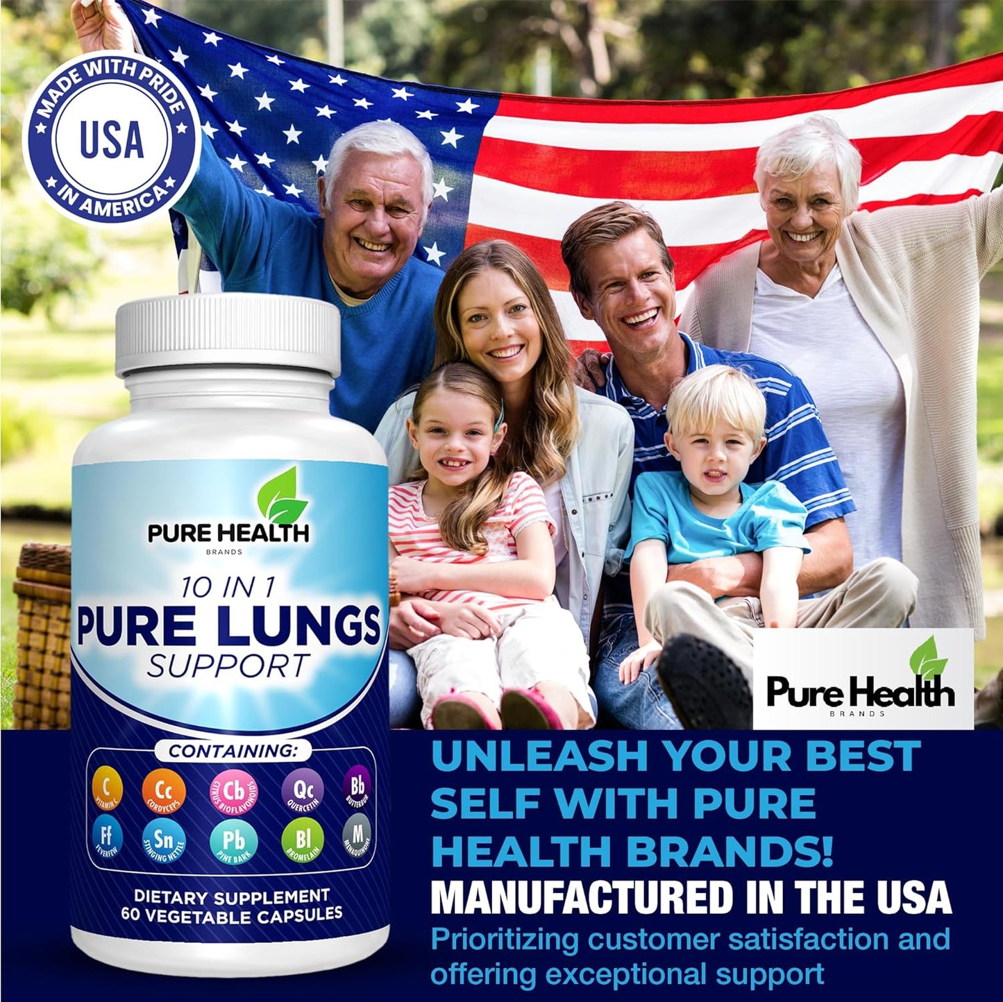 10 in 1 - Lung Detox & Cleanse for Smokers - Quit Smoking Aid - All-Natural Detox for Smokers, Promoting Clear Lungs & Lung Support - Vegan Supplement for Lung Detox; Supports Respiratory Health